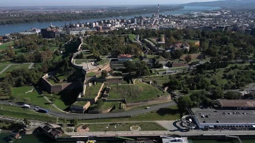Kalemegdan Park. Belgrade. Serbia. Panorama of the city. Aerial view.