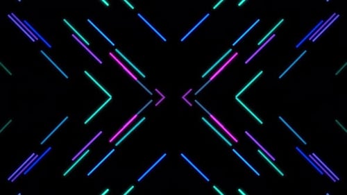 Abstract Geometric Neon Line Art Pattern Background
