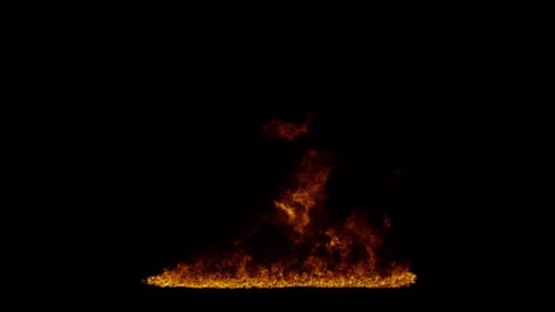 Collection Ignite : un large patch en bas au centre sur fond sombre couvert par le feu, filmé en 4K à 1