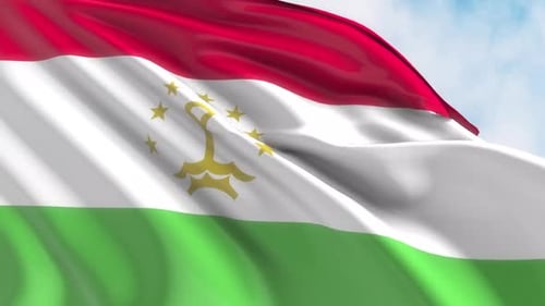 Realistic Waving Flag of Tajikistan Motion Graphic