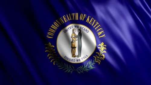 Waving Flag of Commonwealth of Kentucky Animation
