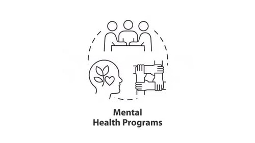 Mental health programs concept icon line animation