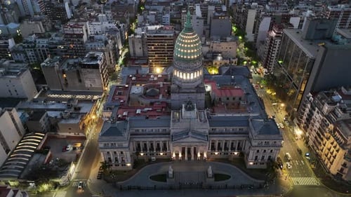 Backward Aerial View Argentine National Congress 1