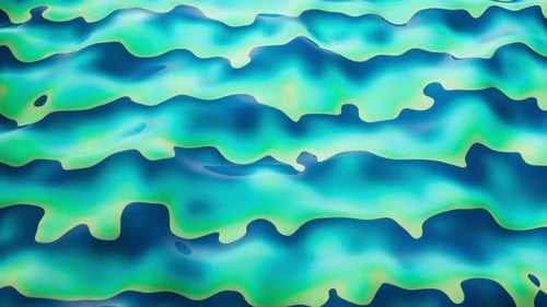 Abstract Fluid Waves Loop in Vibrant Blue Green Colors
