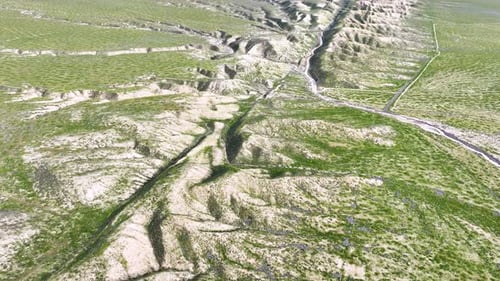Flug über die Erdbebenverwerfung San Andreas in der Nähe von Los Angeles