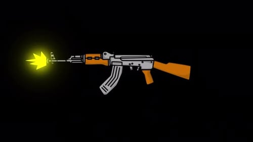 AK-47 Gun 2D Game Weapon On Alpha Channel 4K