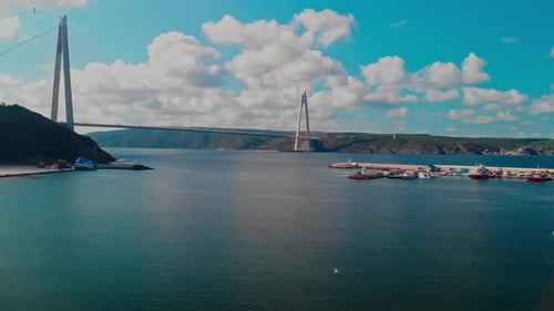 Yavuz Sultan Selim Bridge, shot with drone