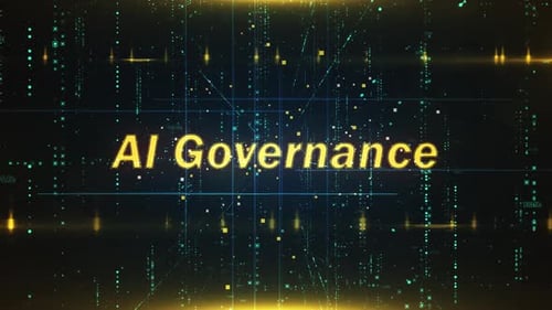 Futuristic Digital Grid Background with Glowing Particles