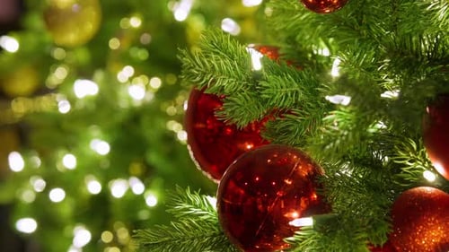 Festive Christmas Tree Decorations with Warm White Lights