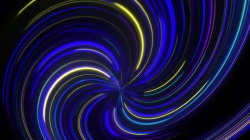 Abstract Neon Swirling Light Lines Motion Background