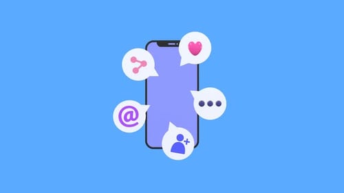 3D Social Media App Icons Animation on Smartphone