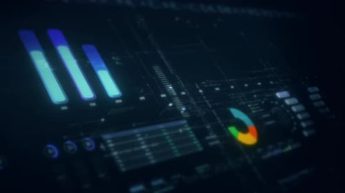 Futuristic Corporate Data Analysis HUD Animation