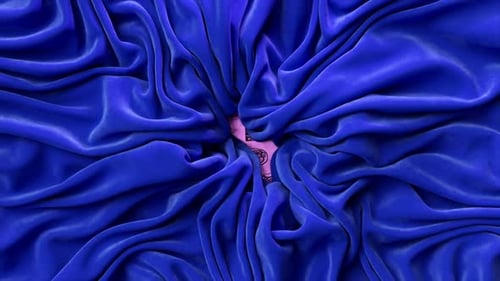 Fluid Blue Velvet Fabric Animation Reveal Background