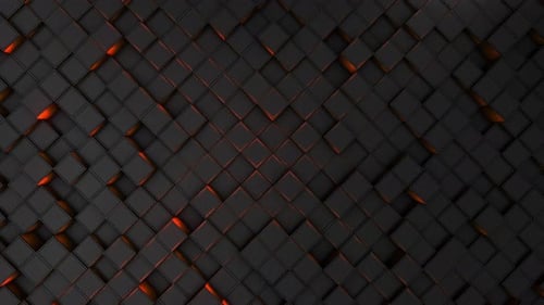 Hexagon background footage. Moving hexagons illuminated. Moving mosaic chaotic animation.