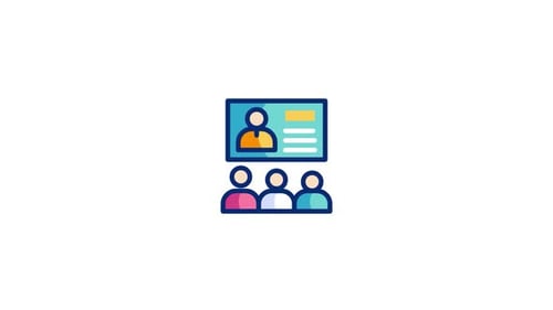 Corporate Presentation Meeting Animated Flat Icon