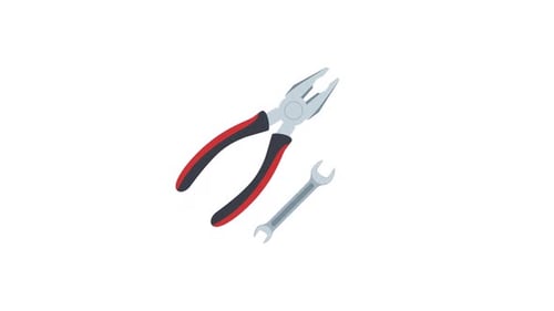 Animated Flat Design Pliers and Wrench Tools Reveal
