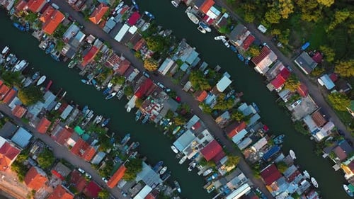 Vue aérienne d'un village de pêcheurs près de Burgas, Bulgarie