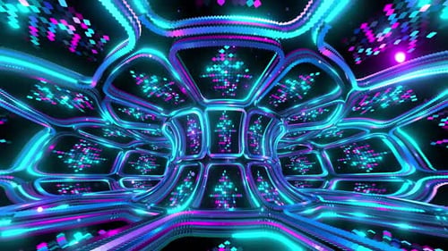 Blue Purple Neon Background