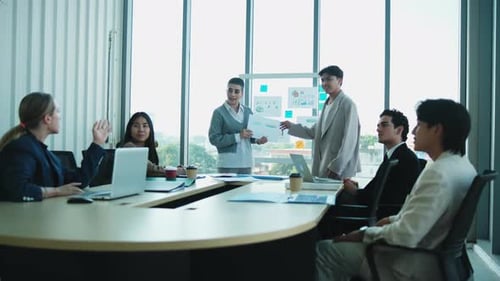 Diverse Business Team Having a Productive Meeting in a Modern Office