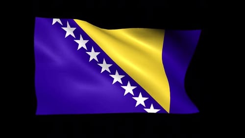 Bosnia and Herzegovina National Flag Waving Animation