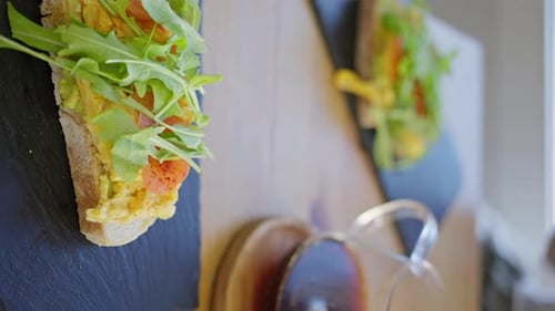 Delicious Sandwich and Beverage for Breakfast or Lunch