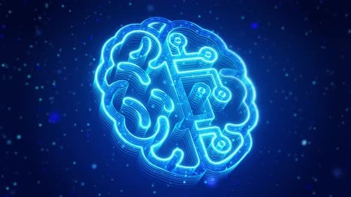 Brain Technology Digital Technology Virtual Screen HUD Hologram Hi Tech Concept