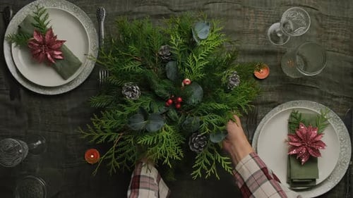 Festive Table Setting for the Christmas Holiday