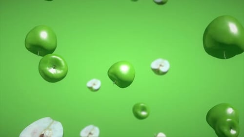 green apple fruit animation background video design