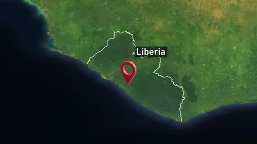 Liberia Country Zoom from Space