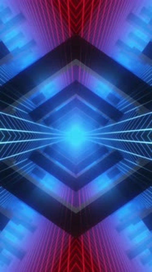 Neon Grid Tunnel 05