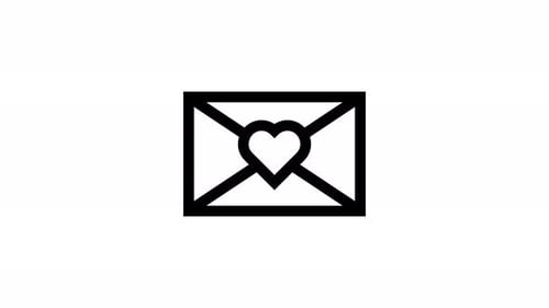 Animated Heart Envelope Icon for Love Message