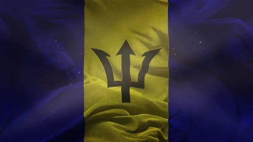 Barbados. Stoffanimation in Zeitlupe — 3D-Rendering