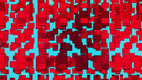 Dynamic Red Geometric Squares Abstract Loop Background