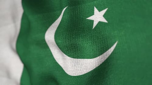 Waving Flag of Pakistan with Realistic Fabric Texture