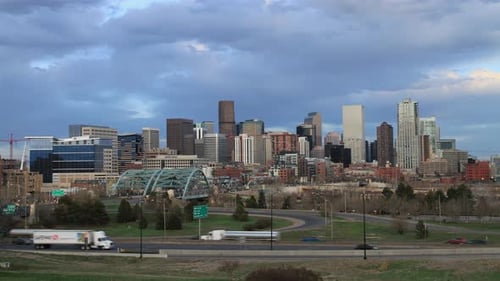Denver Skyline Establishing Shot Time Lapse