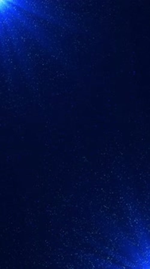 Abstract Blue Sparkling Particles Loop Background With Light Rays