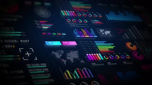 Futuristic Animated Dashboard with Dynamic Data Visualization