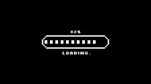 Pixel Art Segmented Loading Bar with Percentage on Top