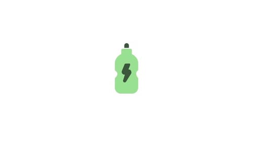 Flat Design Animated Sports Drink Bottle Icon