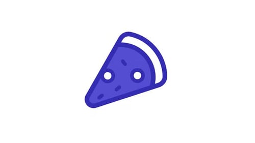 Animated Flat Design Pizza Slice Rotating Icon
