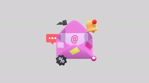 3D Animated Digital Communication Icons for Marketing and Notifications