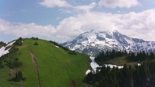 Glacier Peak, Washington Circa-2019. Aerial Footage Of Glacier Peak. Shot From Helicopter With Ci...