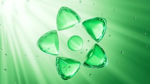 Abstract rotating glass geometry, 3d rendering.