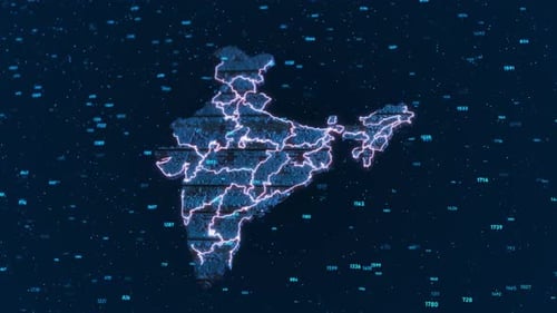 Landkarte Indien Moderne geometrische Wirtschaft Wireframe Mesh Digitale Infografiken Futuristische Wirtschaft Finanzen