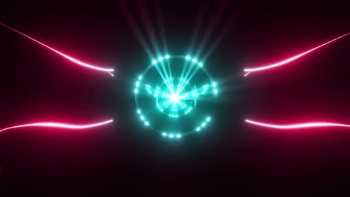 Dynamic neon light tunnel with vibrant energy and futuristic abstract design