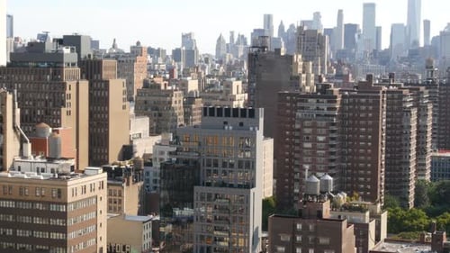 New York City Manhattan Midtown Rooftop Near Penn Station USA Brick Buildings World Trade Center