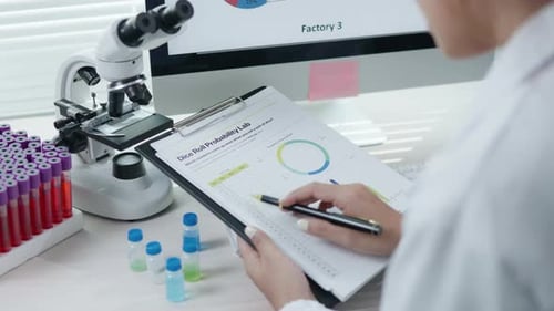 Scientist working test in laboratory for research on pharmacy for medical for disease and virus