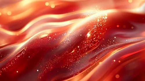 Fluid Abstract Waves Background with Glowing Particles