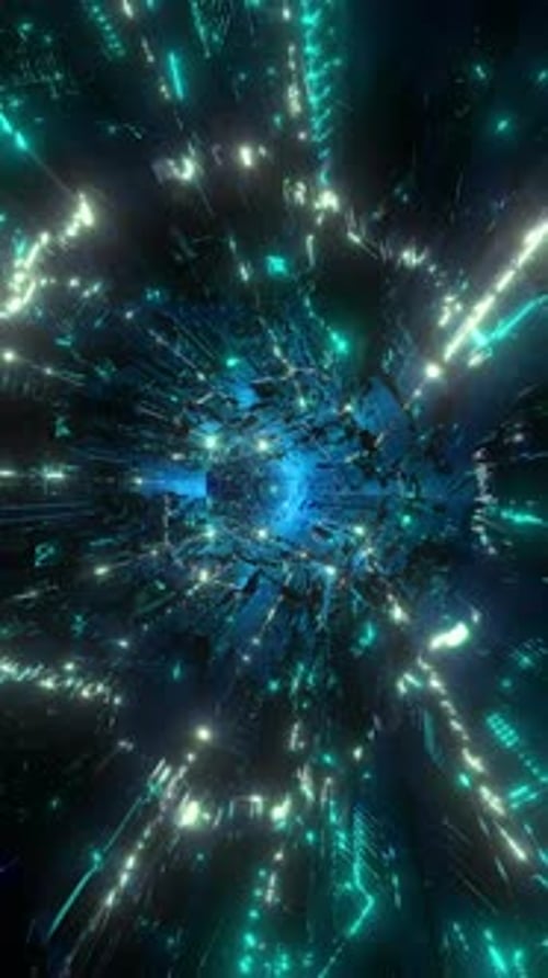 Vertical Video Futuristic Loop Techno Tunnel
