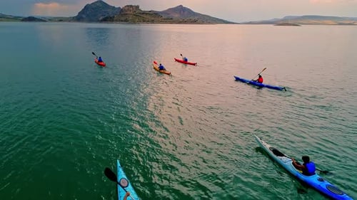 Drone View of Kayaks